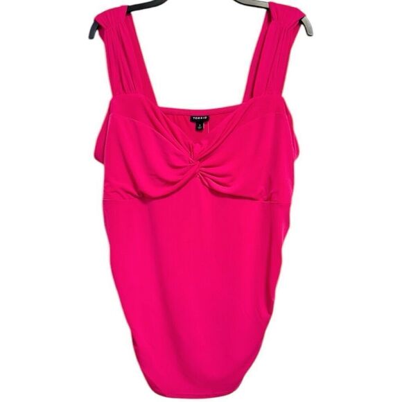 Torrid Pink Studio Knit Sweetheart Twist Top Size 2 2XL NWT - Picture 3 of 10
